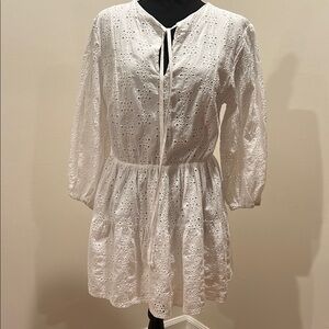 Elegant White Eyelet Dress
